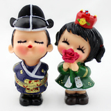 韩国树脂人偶 人形农乐 情侣男女娃娃 朝鲜民族工艺品 装饰 摆件