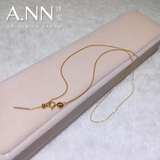 日本设计 可调节 可脱卸 可穿珠子 18K黄金白金 项链 路路通通用