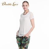 [转卖]Doublelove女装2016春夏新款拼接短袖针织