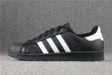 新款Adidas男鞋 三叶草 Superstar 经典黑白贝壳头休闲板鞋B27140