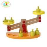蒙氏教具木制天平枰儿童称重平衡游戏1-2岁宝宝早教益智玩具包邮