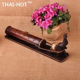 泰国大象复古香薰炉 实木香盒 熏香炉沉香线香插盘香座工艺品特价