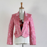 贝瑞活力专柜正品 粉色修身长袖春秋款西装短外套 精致上衣女特价