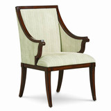 新中式实木沙发 简约现代中式全实木布艺单人椅 酒店会所沙发椅