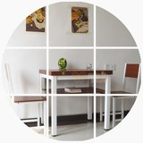 包邮小户型可折叠旋转餐桌椅组合家用伸缩双层省空间钢木吃饭桌子