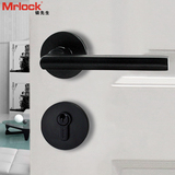 德国Mrlock现代简约室内房门锁办公室木门锁黑色磁吸分体执手锁具