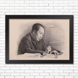毛主席画像 毛泽东手绘画像 书房海报文革 现在客厅家居装饰画
