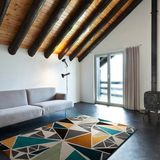 高端客厅卧室抽象地毯几何现代中式地毯简约彩色格子地毯定制包邮