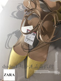 香港正品代购ZARA春夏拼色尖头绑带搭扣高跟女单鞋凉鞋1216/101
