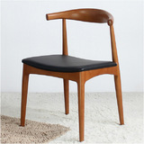 北欧简约餐椅实木简约现代咖啡椅皮木椅子酒店餐馆设计极美家具