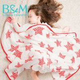 伯斯马丁宝宝空调被婴儿毛毯儿童盖毯Muslin棉6层纱布被子春夏季