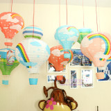 彩虹印花热气球纸灯笼婚礼布置幼儿园儿童周岁装饰生日派对用品