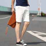 韩国新款夏季男士直筒修身五分裤薄款牛仔短裤潮男简约百搭休闲裤
