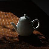 新印记 传统手工瓷壶 青白釉 高白瓷壶 陶瓷茶壶 梨形壶 180ml