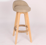 整装简约实木高脚凳靠背酒吧凳子椅子原木创意时尚吧台凳0