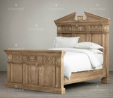 复古欧式家具美式法式乡村风格实木床家具LOFT风格全松木雕花床
