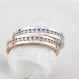 玫瑰金戒指18K彩金镀银色指环韩国版单排钻镶钻钛钢配饰品不掉色