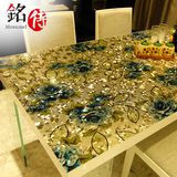 铭侍炫彩印花压花软质玻璃/磨砂水晶板防水印塑料桌布可定做