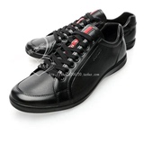 新款PRADA普拉达男鞋黑蓝色真皮系带鞋商务休闲运动鞋正品4E2439