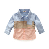1-2岁男宝宝韩版春夏装衬衣3-4岁婴幼儿童新款纯棉长袖衬衫上衣