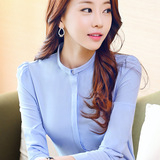 秋装新款正装衬衫女长袖韩版修身职业女工装商务白领面试白色衬衣