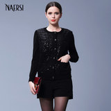 NAERSI/娜尔思春装新款加厚短外套女气质夹克宽松棉衣