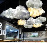 简约现代漂浮白云灯装饰云朵艺术酒店大堂会所工作室蚕丝创意吊灯