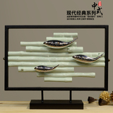 中式摆件树脂翠竹工艺品现代客厅电视柜软装饰品配饰创意玄关摆设