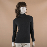 鄂尔多斯市女士毛衣精纺100%纯山羊绒衫高领修身显瘦百搭打底衫