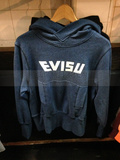 日本代购包邮 Evisu日本专柜 福神日版 字母纯色套头带帽卫衣