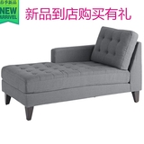 美式实木布艺贵妃椅现代小户型卧室美人榻欧式新款沙发椅躺椅正品