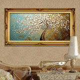 欧式花卉油画手绘油画客厅油画装饰画抽象油画玄关画走廊画发财树