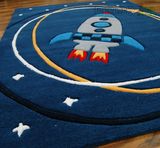 宇宙星星个性男孩儿童房装饰地毯 卡通飞机家居地毯门垫定制包邮
