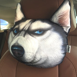 汽车头枕3D颈枕doge二哈卡通哈士奇神烦狗头创意内装饰用品活性炭