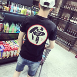 2016夏季男装休闲短袖T恤 韩版男士中国风潮男大码林弯弯修身短袖