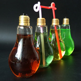 新款 灯泡 饮料瓶 奶茶瓶 灯泡玻璃瓶 创意礼品摆件许愿星漂流瓶