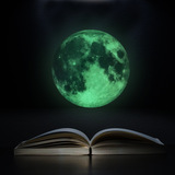 3D立体墙贴夜光月球荧光月亮循环发光书房卧室宿舍儿童房装饰贴画
