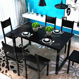 钢木桌餐桌简约餐桌饭店家用餐桌椅组合6人饭桌优质特价