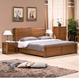 特价全实木双人床现代中式高箱气压储物箱体床1.5米1.8米榆木床