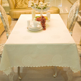 高档酒店西餐桌布 时尚桌布布料长方形桌布布艺欧式台布米白创意
