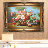 欧式高档纯手绘油画 古典花卉有框画客厅别墅玄关走廊挂画HD145