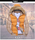 棉衣男青年新款冬装韩版修身加厚短款棉袄休闲纯色外穿连帽潮外套