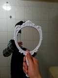 韩式化妆镜便携 梳妆美容镜不可折叠 包邮复古手拿镜手柄镜子随身