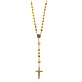 意大利旅游 梵蒂冈博物馆纪念品 念珠项链 （琥珀色）