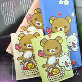 16新款韩版轻松熊三折短款零钱包卡通钱包男女孩中小学生皮夹搭扣
