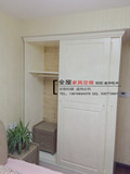 上海家具定做整体松木衣柜实木两移门衣柜衣橱白色田园欧式储物柜