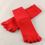 冬季加厚 红色情侣袜 男女本命年喜庆结婚袜 纯棉脚趾五指袜