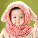 韩版儿童帽子婴儿帽子冬天宝宝帽子毛线帽1-2-3-4岁护耳帽秋冬季