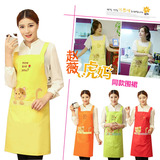 围裙包邮厨房防水防油成人韩版时尚工作服餐厅长袖反穿一体式罩衣