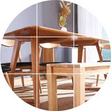 北欧全实木板凳 长条 凳 现代创意换鞋凳子小户型餐凳 橡木床尾凳